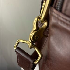 Vintage Coach Mahogany Leather Briefcase Shoulder Messenger Bag c. 1998 0518